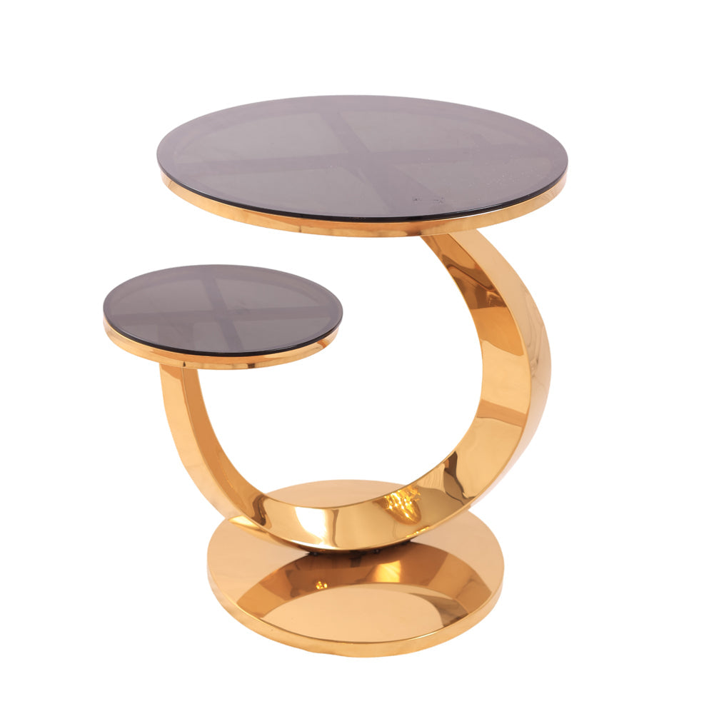 Table, stainless steel, 55×68cm Gold PVD - ترابيزه، استالس ستيل، 55×68 سم دهبي PVD